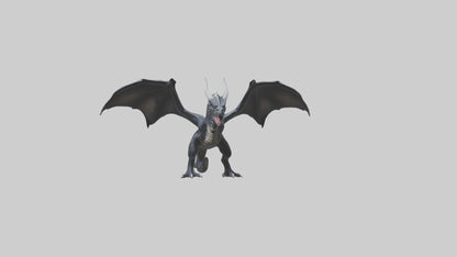 Dark Dragon model VR / AR / low-poly