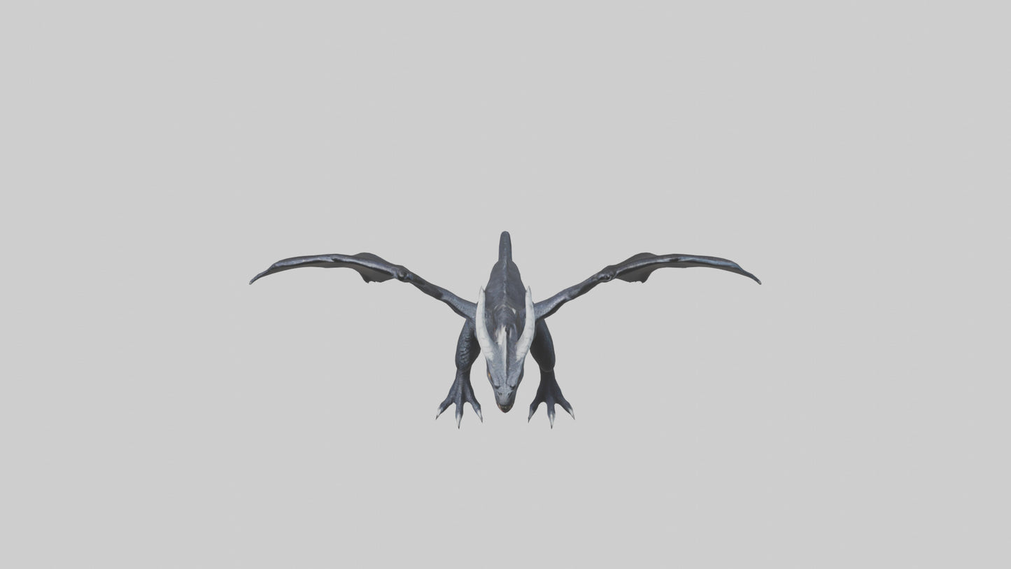 Dark Dragon model VR / AR / low-poly