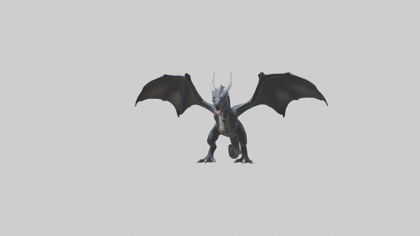 Dark Dragon model VR / AR / low-poly