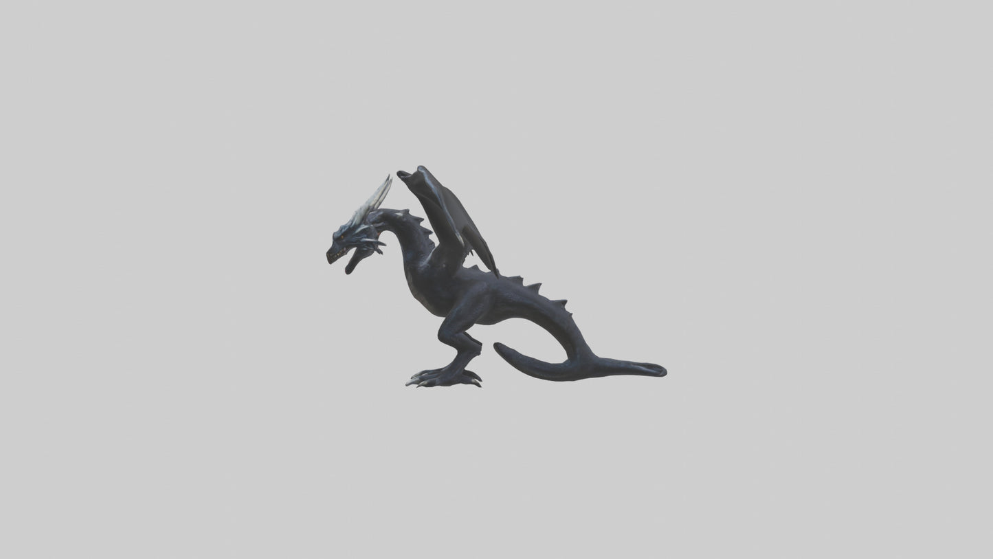 Dark Dragon model VR / AR / low-poly