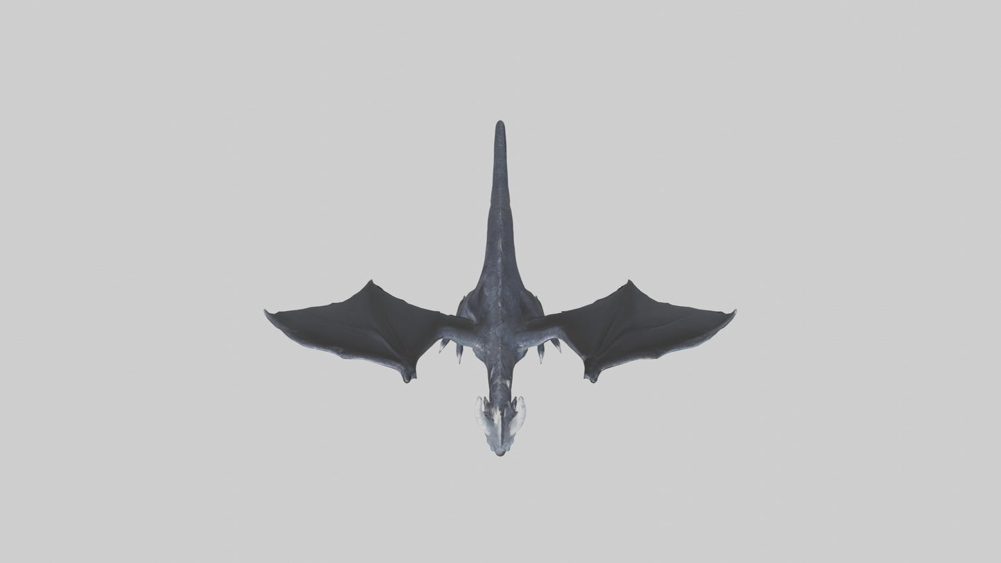 Dark Dragon model VR / AR / low-poly