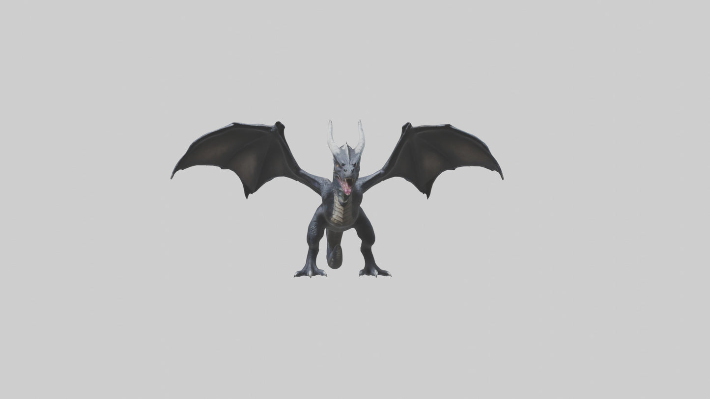 Dark Dragon model VR / AR / low-poly