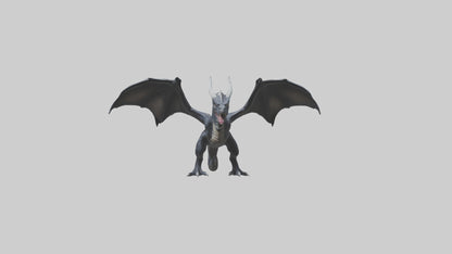 Dark Dragon model VR / AR / low-poly