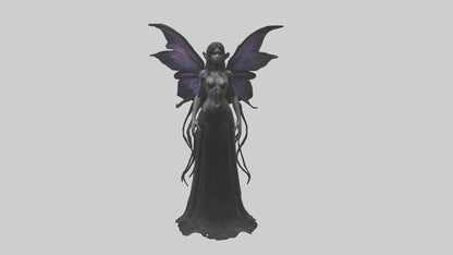 Dark fairy model VR / AR / low-poly