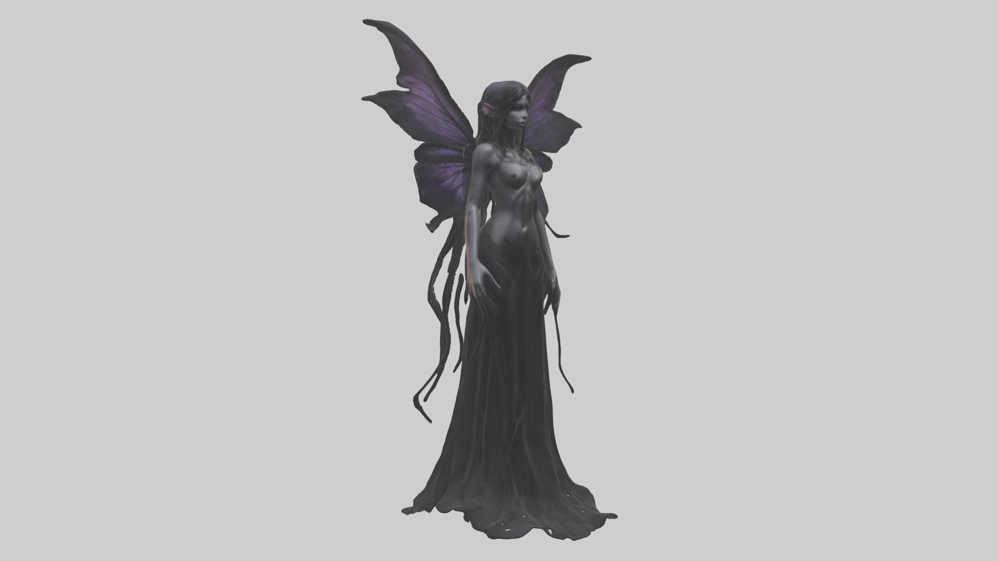 Dark fairy model VR / AR / low-poly
