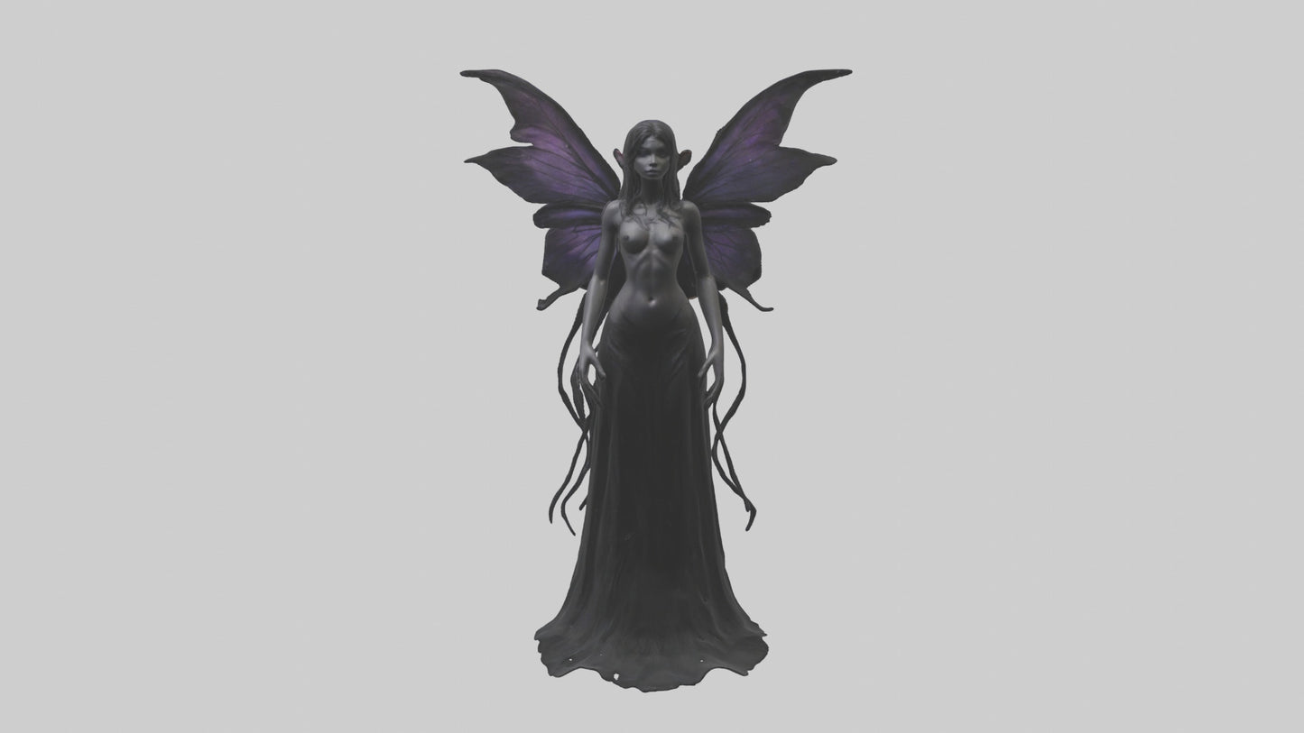 Dark fairy model VR / AR / low-poly