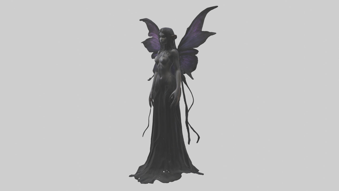Dark fairy model VR / AR / low-poly