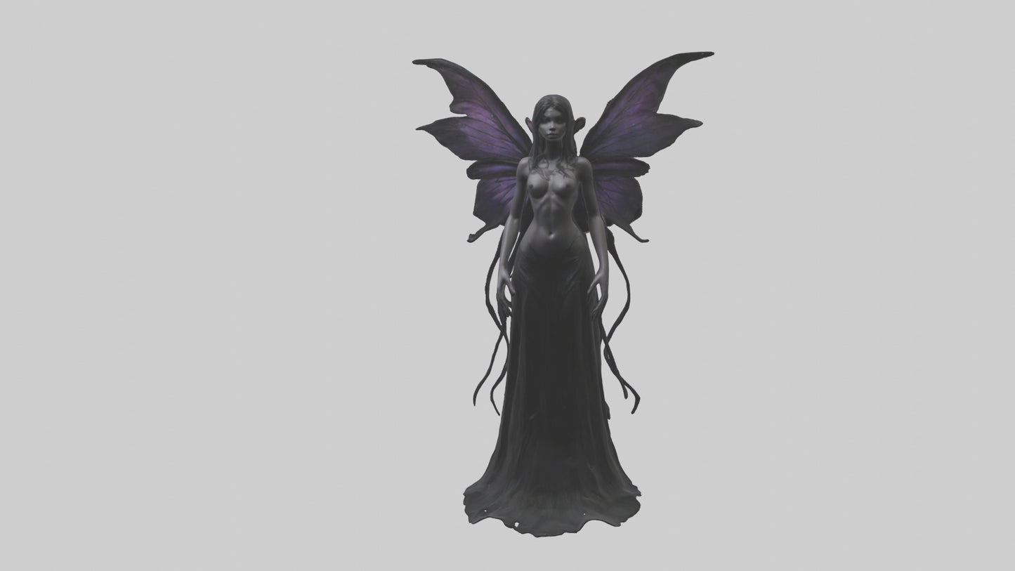Dark fairy model VR / AR / low-poly
