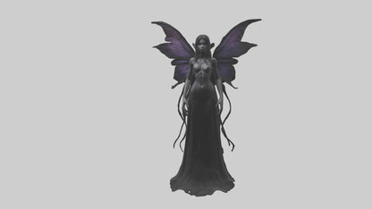 Dark fairy model VR / AR / low-poly