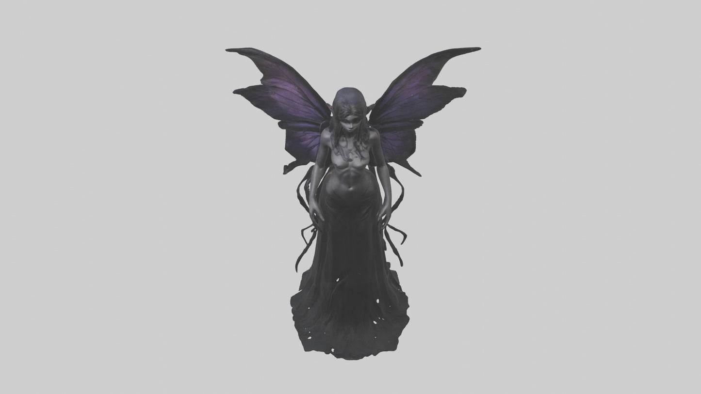 Dark fairy model VR / AR / low-poly
