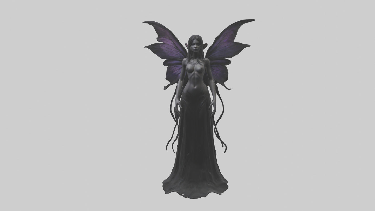 Dark fairy model VR / AR / low-poly