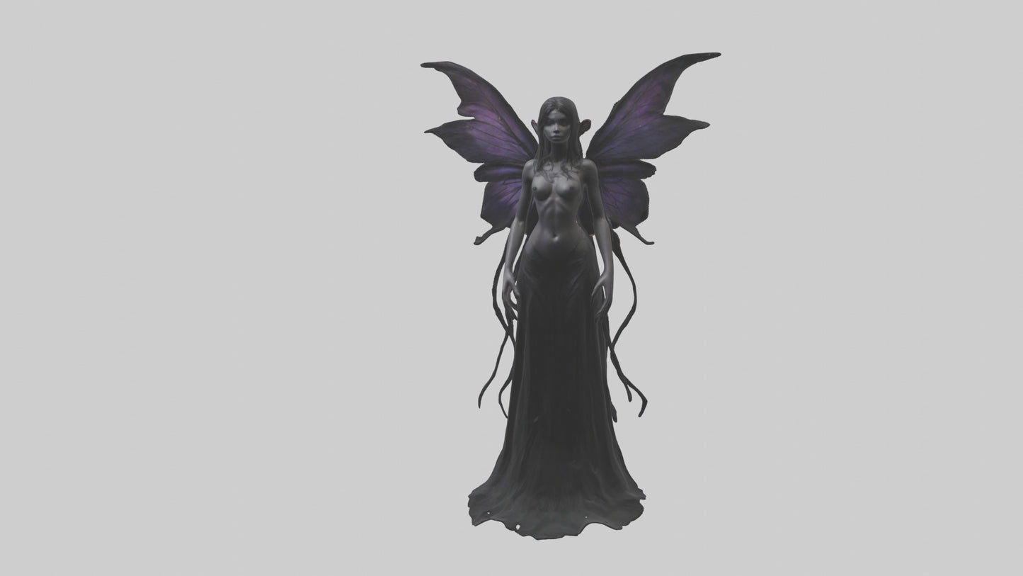 Dark fairy model VR / AR / low-poly