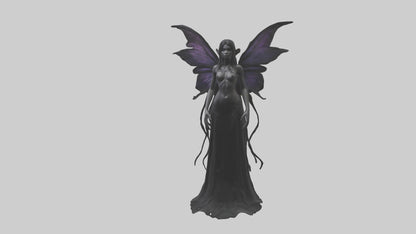 Dark fairy model VR / AR / low-poly