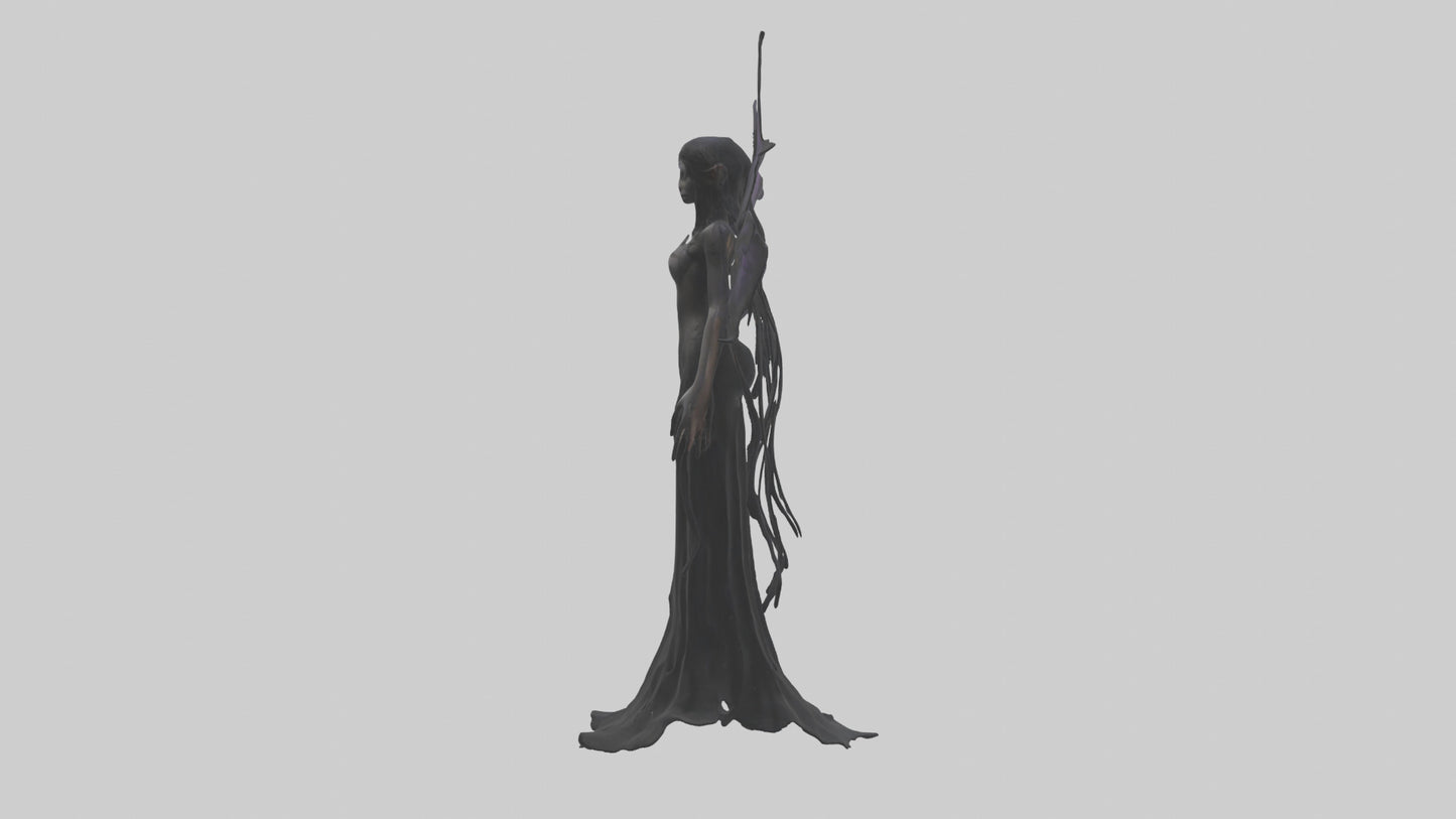 Dark fairy model VR / AR / low-poly
