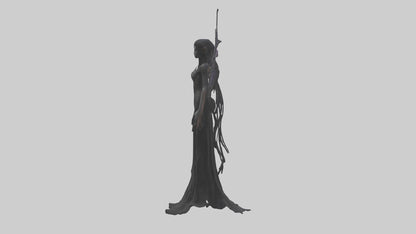 Dark fairy model VR / AR / low-poly
