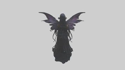 Dark fairy model VR / AR / low-poly