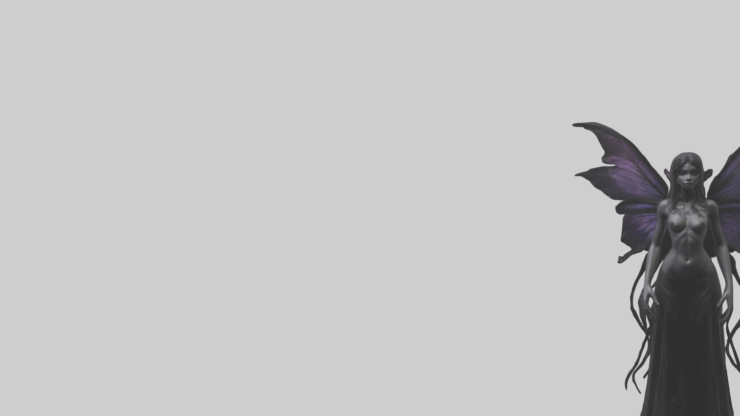 Dark fairy model VR / AR / low-poly