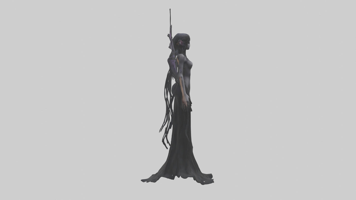 Dark fairy model VR / AR / low-poly