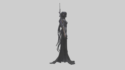 Dark fairy model VR / AR / low-poly