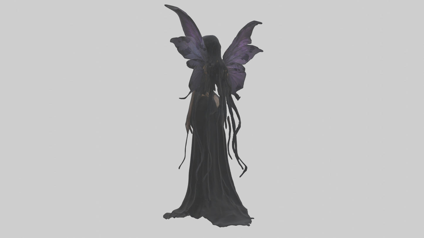 Dark fairy model VR / AR / low-poly