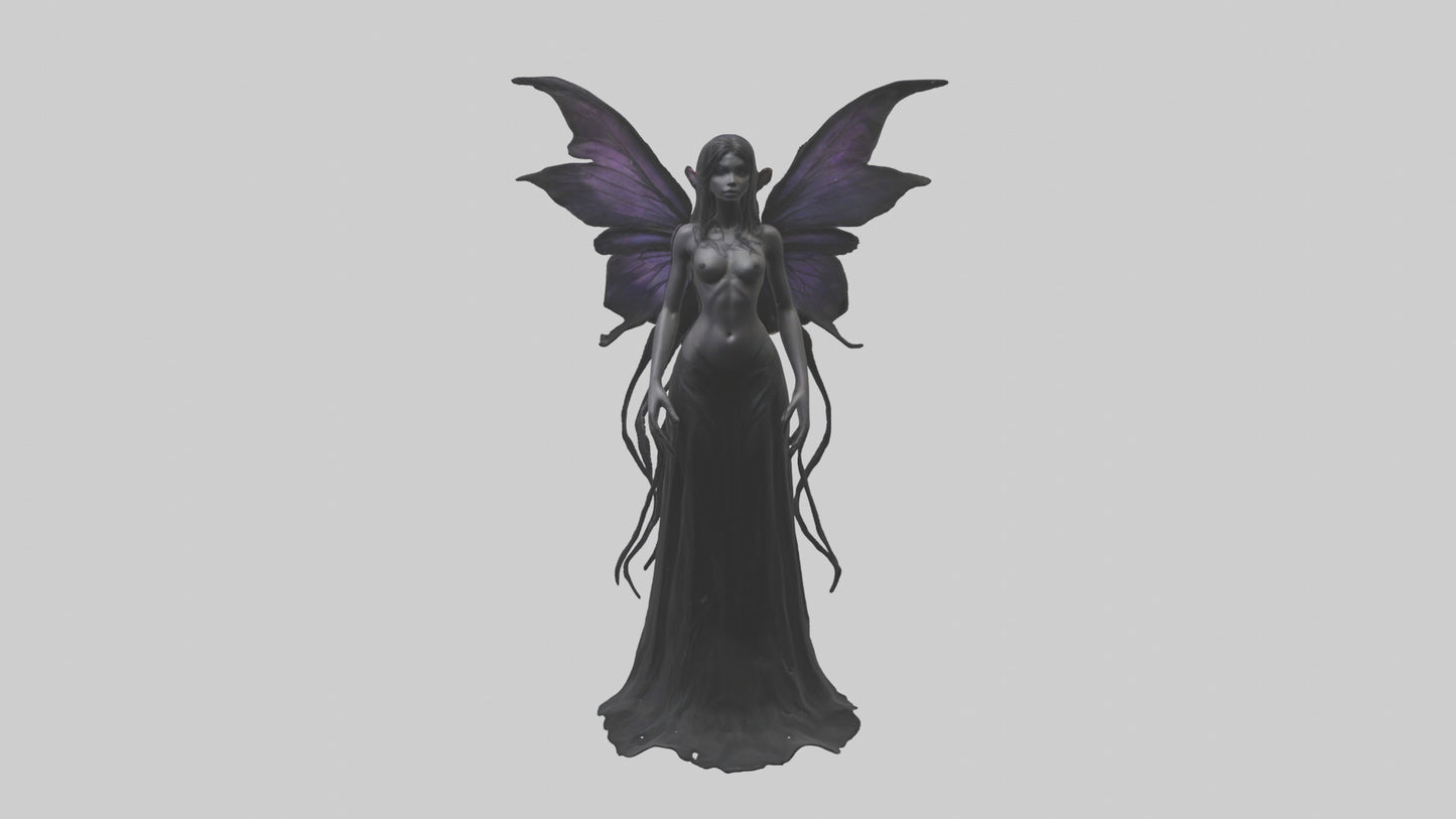 Dark fairy model VR / AR / low-poly
