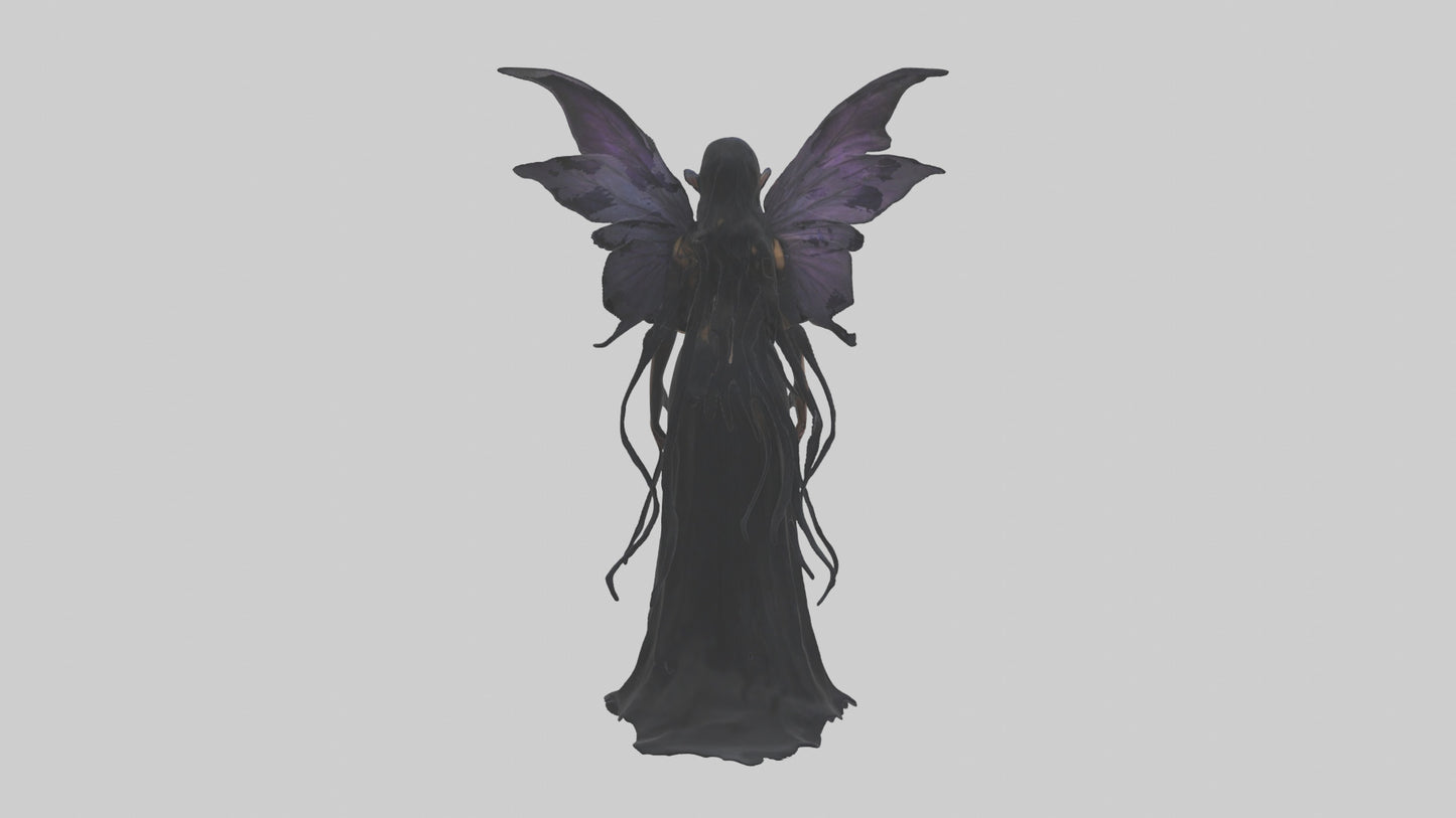 Dark fairy model VR / AR / low-poly