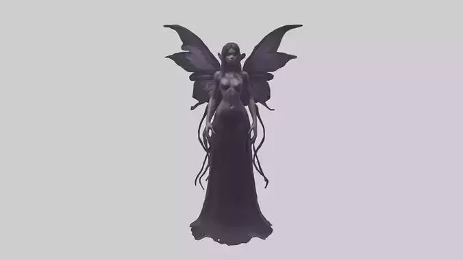 Dark fairy model VR / AR / low-poly