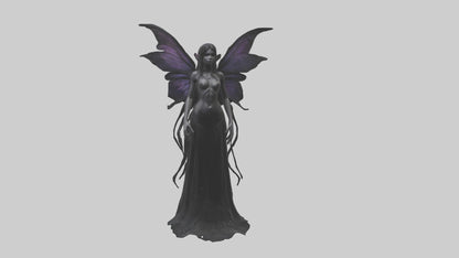 Dark fairy model VR / AR / low-poly