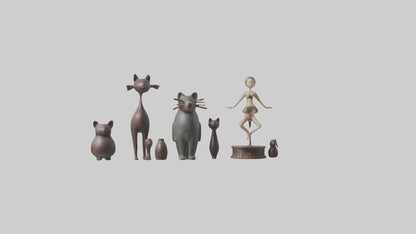 Decorative Figurines model VR / AR / low-poly