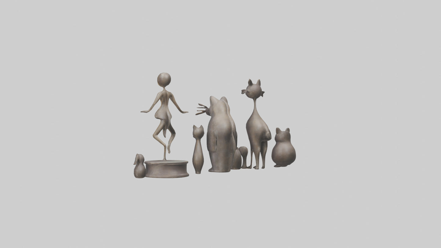Decorative Figurines model VR / AR / low-poly