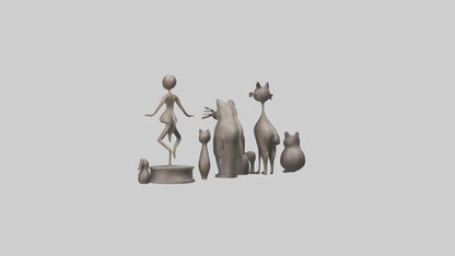 Decorative Figurines model VR / AR / low-poly