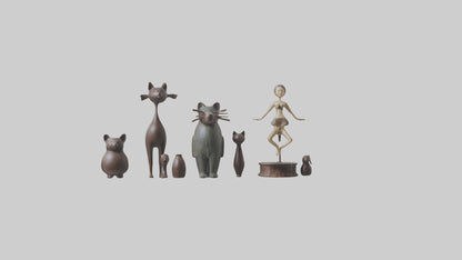 Decorative Figurines model VR / AR / low-poly