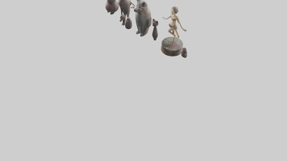 Decorative Figurines model VR / AR / low-poly