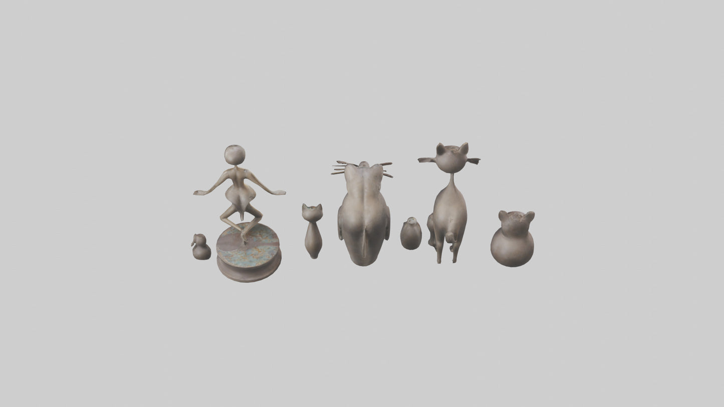 Decorative Figurines model VR / AR / low-poly