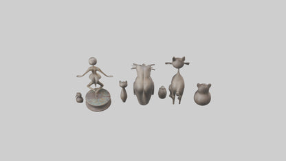 Decorative Figurines model VR / AR / low-poly