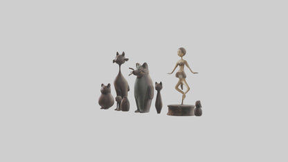 Decorative Figurines model VR / AR / low-poly