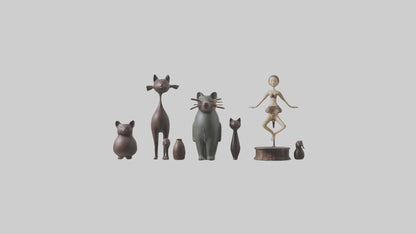 Decorative Figurines model VR / AR / low-poly