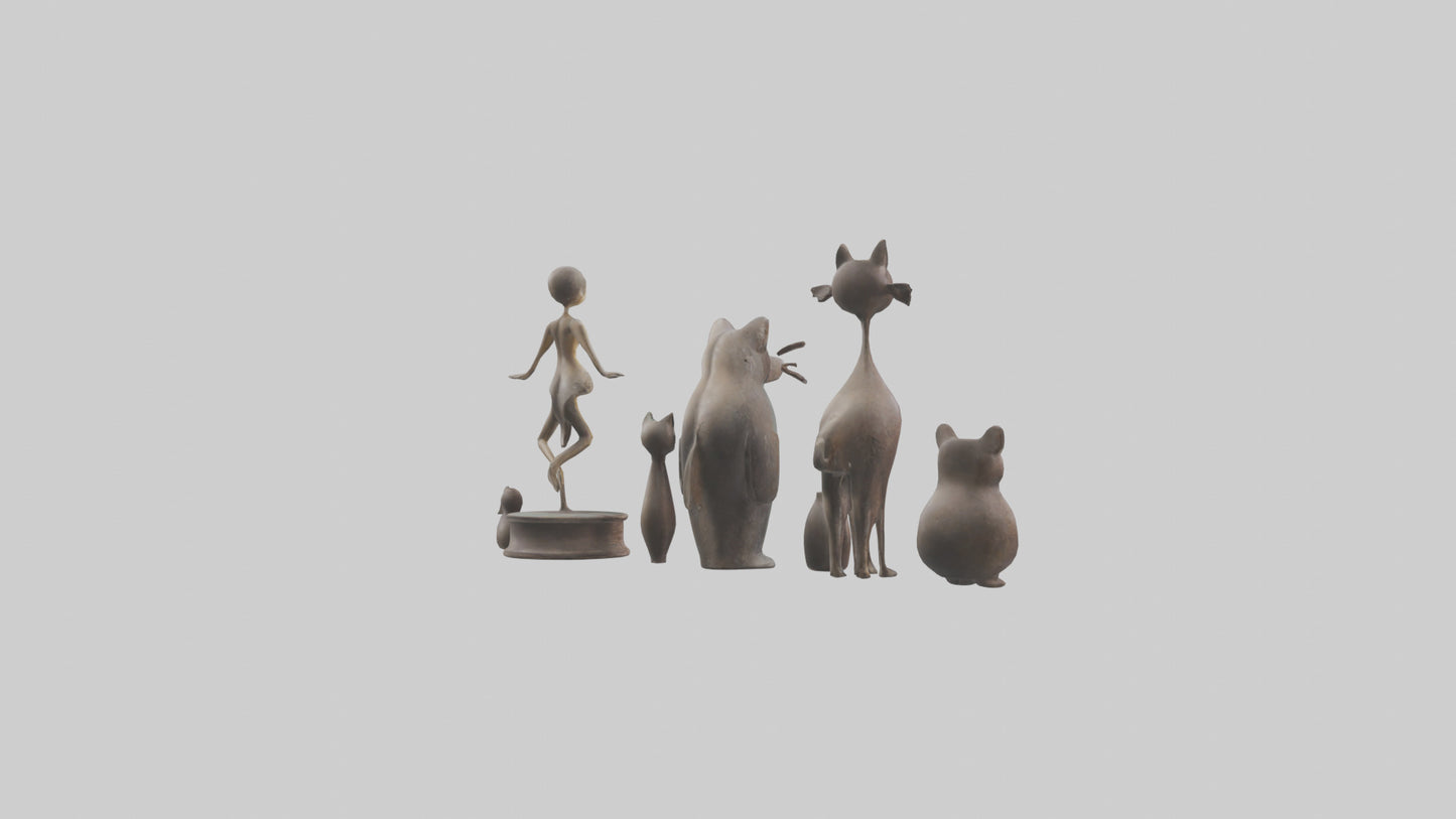 Decorative Figurines model VR / AR / low-poly