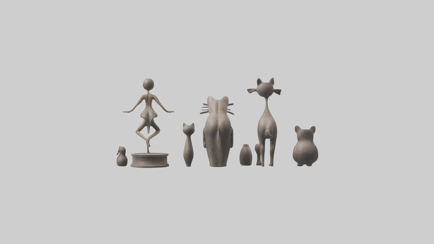 Decorative Figurines model VR / AR / low-poly