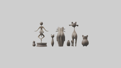 Decorative Figurines model VR / AR / low-poly
