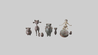 Decorative Figurines model VR / AR / low-poly