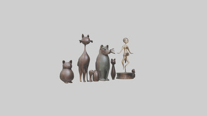 Decorative Figurines model VR / AR / low-poly