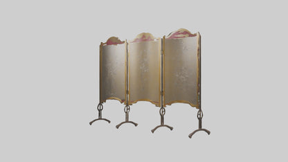 Decorative folding screen model VR / AR / low-poly
