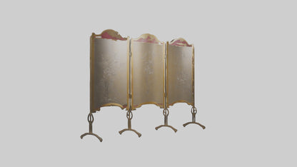 Decorative folding screen model VR / AR / low-poly