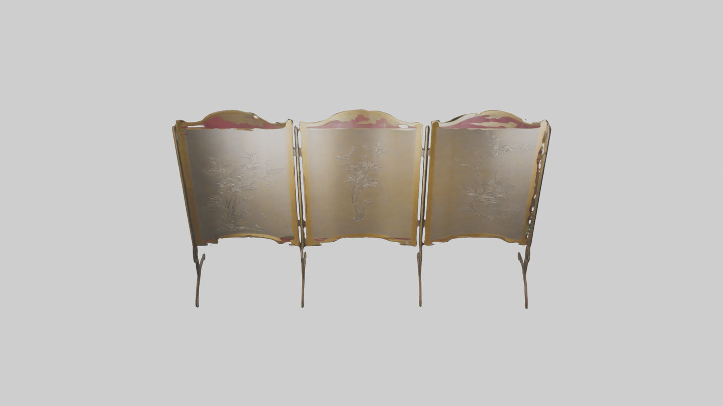 Decorative folding screen model VR / AR / low-poly