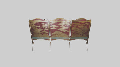 Decorative folding screen model VR / AR / low-poly