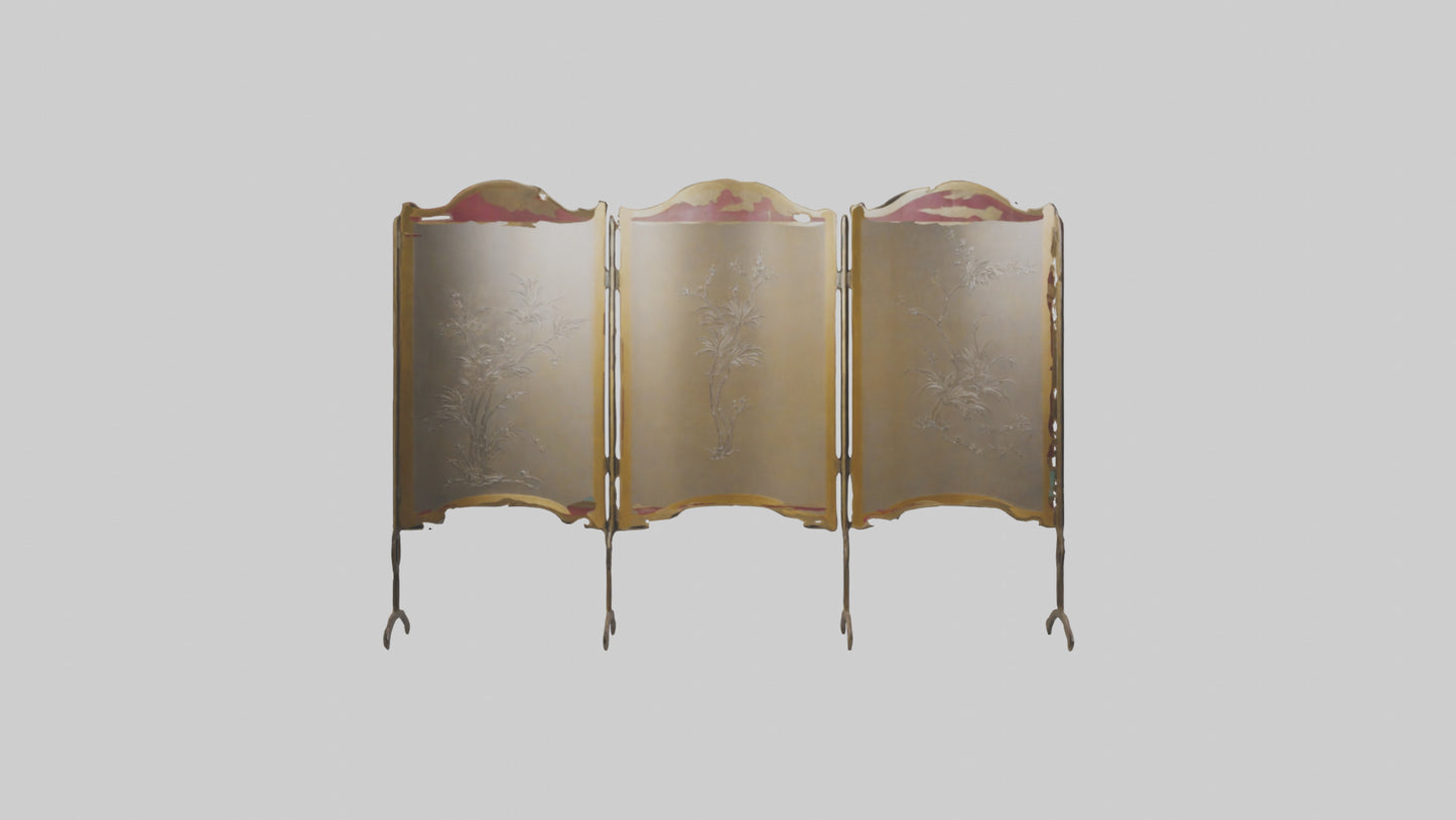 Decorative folding screen model VR / AR / low-poly