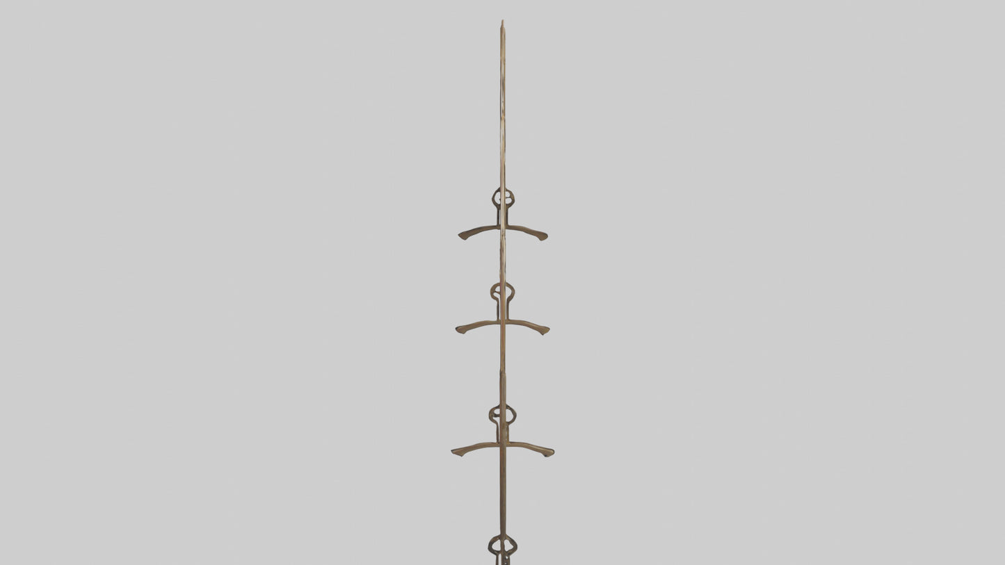 Decorative folding screen model VR / AR / low-poly