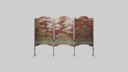 Decorative folding screen model VR / AR / low-poly