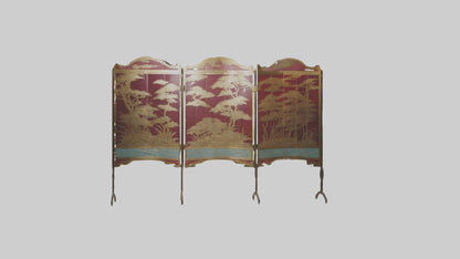 Decorative folding screen model VR / AR / low-poly